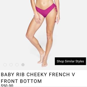 (BLACK) Baby Rib cheeky french cut bottom